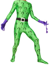 Green Spandex Black Question Mark Catsuit
