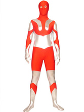 Red And Silver Ultraman Lycra Spandex Super Hero Zentai Suit