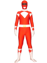 Red And White Space Warrior Baldios Lycra Spandex Super Hero Zentai Suit