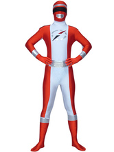 Red White Spandex Super Hero Costume