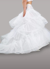 White Ruched Bottom Wedding Bridal Hoop Petticoat