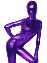 Purple Shiny Metallic Zentai Suit
