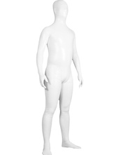 Zentai de Halloween unisexe Blanc d'éclat métallique