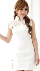 Lingerie Sexy Dress Cheong-Sam Sans Manches Ange Blanche 