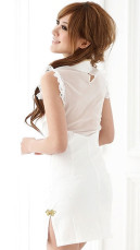 Lingerie Sexy Dress Cheong-Sam Sans Manches Ange Blanche 