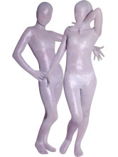 Unisex Silver Shiny Lycra Silk Zentai Suit