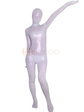 Unisex Silver Shiny Lycra Silk Zentai Suit