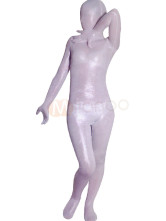 Unisex Silver Shiny Lycra Silk Zentai Suit