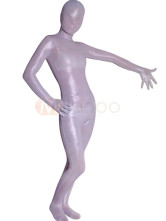 Unisex Silver Shiny Lycra Silk Zentai Suit