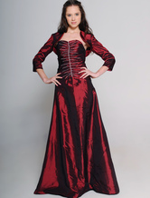 Burgundy 2-Piece Sweetheart Taffeta Mother Of Bride And Groom Dress