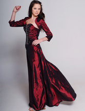 Burgundy 2-Piece Sweetheart Taffeta Mother Of Bride And Groom Dress