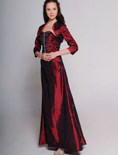 Burgundy 2-Piece Sweetheart Taffeta Mother Of Bride And Groom Dress