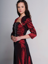 Burgundy 2-Piece Sweetheart Taffeta Mother Of Bride And Groom Dress