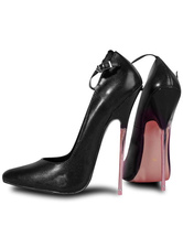Souliers sexy en verni noir  aux hauts talons