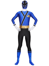 Blue Black Unisex Lycra Zentai Suit