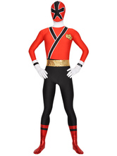 Red Black Unisex Lycra Zentai Suit