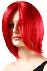 Beautiful Women's 45cm Short Red Fashion Wig With Long Bangs