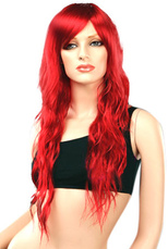 Women's 80cm Long Curly Red Fashion Wig