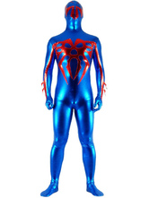 Blue And Red Shiny Metallic Super Hero Zentai Suit