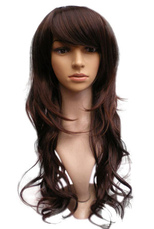 48см Длинные Chic в завитые парик способа с тяжелым Bangs