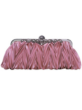 Classic Purple Pleated Satin Evening Clutch