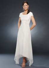 Beautiful White Short Sleeves Pleated Chiffon Mother Of Groom And Bride Dress