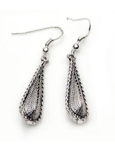Long Drop Style Etched Copper-Nickel Alloy Women’s Earrings