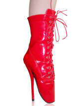 7''haut talon rouge Ballet cheville Bandage Chaussons haute cuir verni PU Sexy