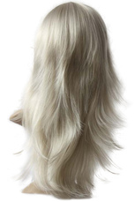 Chic 60 cm de long perruque de mode Argent