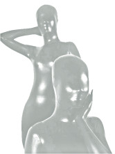 Silver White Unisex Shiny Metallic Zentai Suit