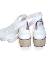 3 1/2'' Heel 2 4/5'' Platform White PU Rocking Horse Lolita Shoes