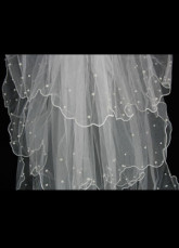 Trois couches Beige Veil Organza mariée