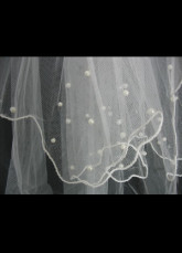 Trois couches Beige Veil Organza mariée