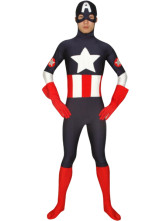 Indigo And Red Super Hero Lycra Zentai Suit