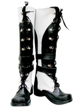 En noir et blanc imité Bottes en cuir caoutchouc Cosplay