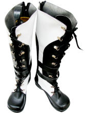 En noir et blanc imité Bottes en cuir caoutchouc Cosplay