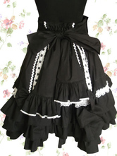 Jupe Lolita plissée en coton noir