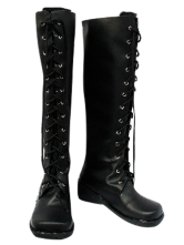Dentelle Black Tie imité Bottes en cuir caoutchouc Cosplay