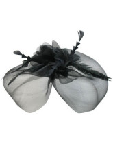 Elegant Black Veil de mariage pour la mariée Feather