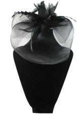 Elegant Black Veil de mariage pour la mariée Feather