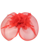 Elegant Wedding Veil Red Feather mariée