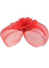 Elegant Wedding Veil Red Feather mariée