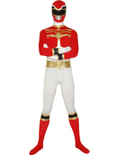 Red And White Super Hero Lycra Zentai Suit