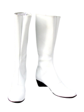 Chaussures en cuir blanc imité en caoutchouc Cosplay