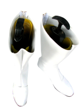 Chaussures en cuir blanc imité en caoutchouc Cosplay