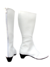 Chaussures en cuir blanc imité en caoutchouc Cosplay