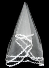 Beige Single Yarn Organza Wedding Bridal Veil