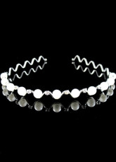 White Zircon Imitated Pearl Floral Wedding Bridal Comb