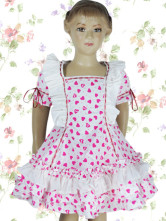une mignone robe d'enfant Lolita  Blanche Floral en cotton , demi manches