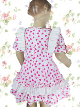 une mignone robe d'enfant Lolita  Blanche Floral en cotton , demi manches